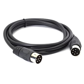MIDI DIN 6 Pin Cable Male to Male DIN Plug Instrument Converter Adapter Midi 6pin Audio Cord for Microphone Guitar 1.5 M / 5Ft
