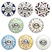 AvoDovA Boutons Tiroir Céramique, 8 Pcs Boutons Meuble Vintage, Boutons de Poignée Tiroir avec Vis, Boutons Cuisine Ronds, Poignées Rétro pour Porte, Tiroir Cuisine, Placard, Meuble Accessoires