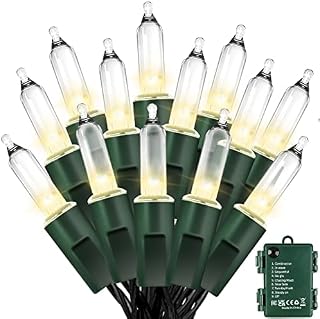 ZAKAZAKA Christmas Lights Battery Operated 12M/39ft 120 LED Fairy Lights Christmas Tree Lights with 8 Modes Waterproof for Indoor Outdoor Patio Garden Party Wedding Decorations (Warm White)