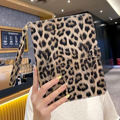 Paorixln Leopard Cheetah Case for iPad (A16) 11th Gen 11 Inch 2025/iPad 10th Generation 10.9" 2022– Cute Tablet Cover for Women Girls Aesthetic Preppy Kawaii Chic Cool with Pencil Holder - Khaki