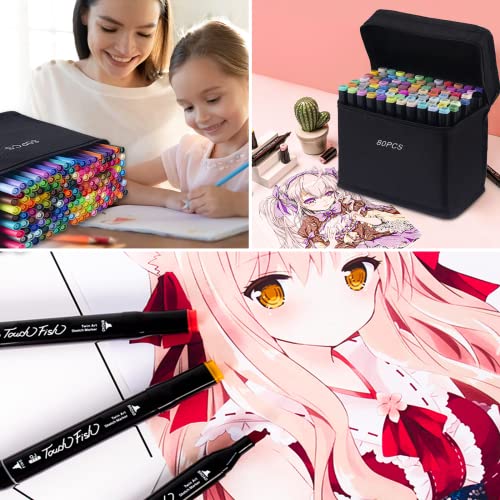 Chfine CHFINE-MARKER-BAG Portable Large Capacity Marker Case, Black Canvas Pen Storage Bag Zippered Pencil Organizer thumb #6