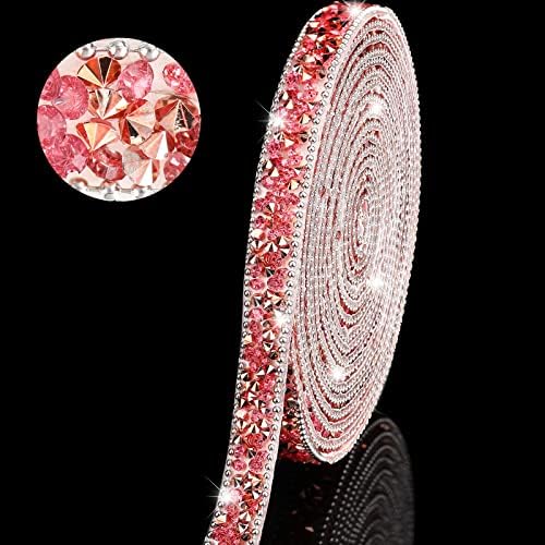 3 Yards Resin Rhinestone Ribbons Self Adhesive Diamond Ribbon Crystal Ribbon Roll Glitter Resin Diamond Ribbons Bling Rhinestone Ribbon for DIY Art Crafts (Silver AB Color, 0.4 Inch)