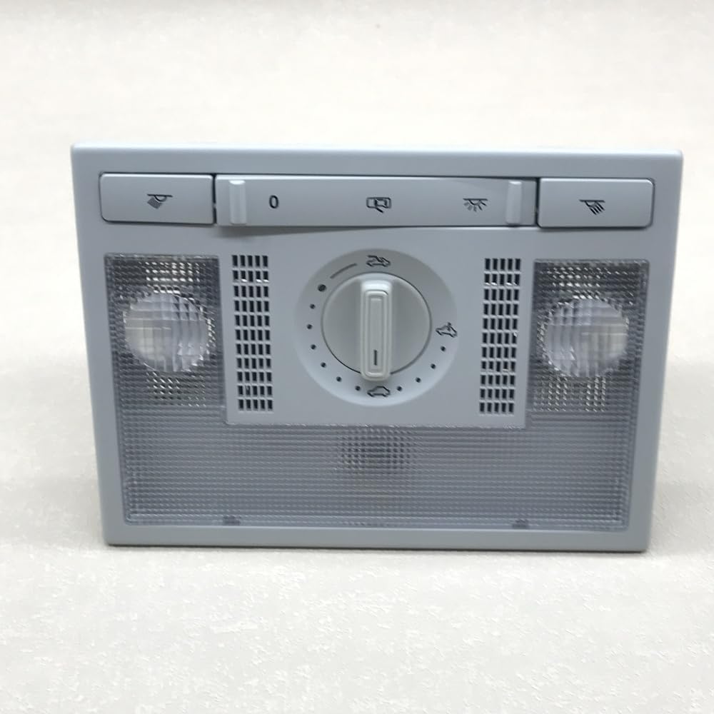 Overhead Console Light 6Q0959613A Grey Front Dome Light Lamp Reading Light Fit for Polo 9N 2002-2010 Fox EU Altea Leon Toledo 6Q0 959 613A Sunroof Switch Console(White)