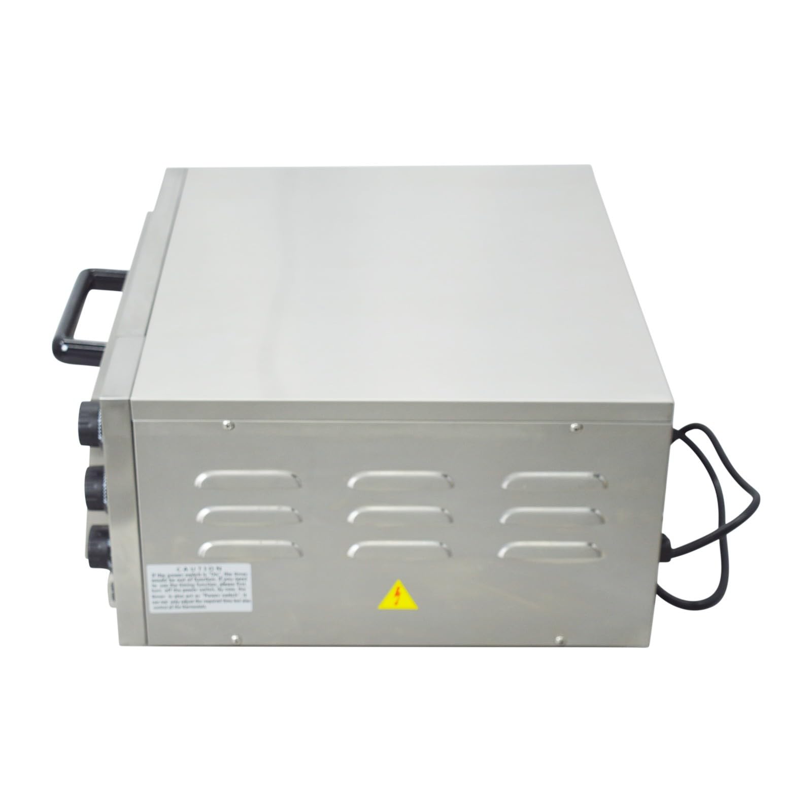 Horno de pizza comercial de 110 V, máquina de hornear de pizza de una sola cubierta, horno portátil de acero inoxidable de 2KW con control de tiempo 0-120 minutos para el hogar y el 9