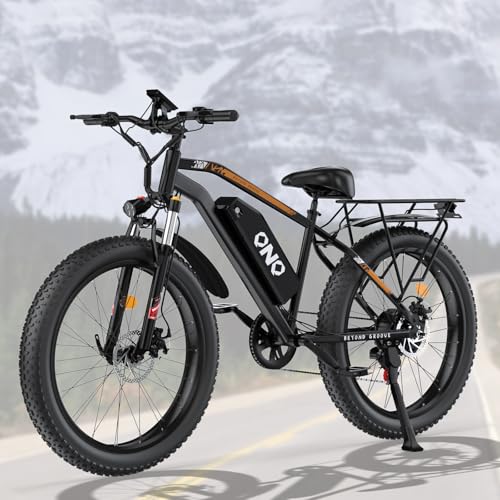 Vélo électrique, VTT 26 Pouces Pneus Gras, Batterie 48 V 15 Ah, Autonomie 40-80 km, Double Amortisseurs, Double Frein à Disque Shimano 7 Vitesses, vélo...