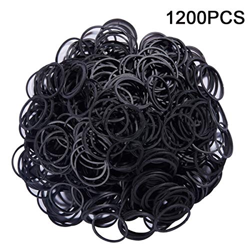 AMUU Rubber Bands1200pcs Black Small Mini Soft Elastic Bands For Hair Braids Office Supplies School Home image 3
