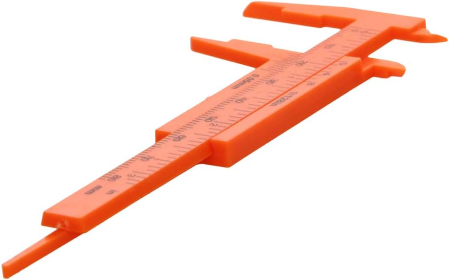 Utoolmart 5Pcs Vernier Caliper 80mm / 3.1-inch Plastic Measuring Tool for Precision Measurements Outside Inside Depth (Orange