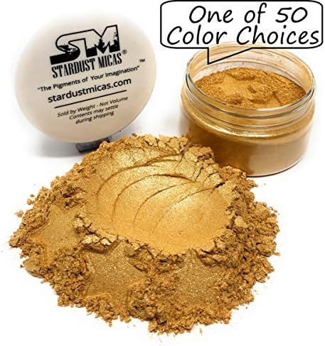 Gold Pearl Pigment Powder for Resin, Cosmetic Grade Gold Shimmer, Biodegradable Glitter Powder, Mica Powder for Epoxy Resin Making, Embossing Powder, Natural Glitter Stardust Micas