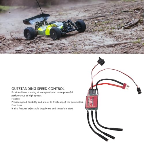 Dilwe 60A B&uuml;rstenloser ESC 2-3S Speed Controller mit T-Stecker, 6 V/2A BEC f&uuml;r 2847 540 3650 B&uuml;rstenlosen Motor DIY RC Multi-Achse-Flugzeug