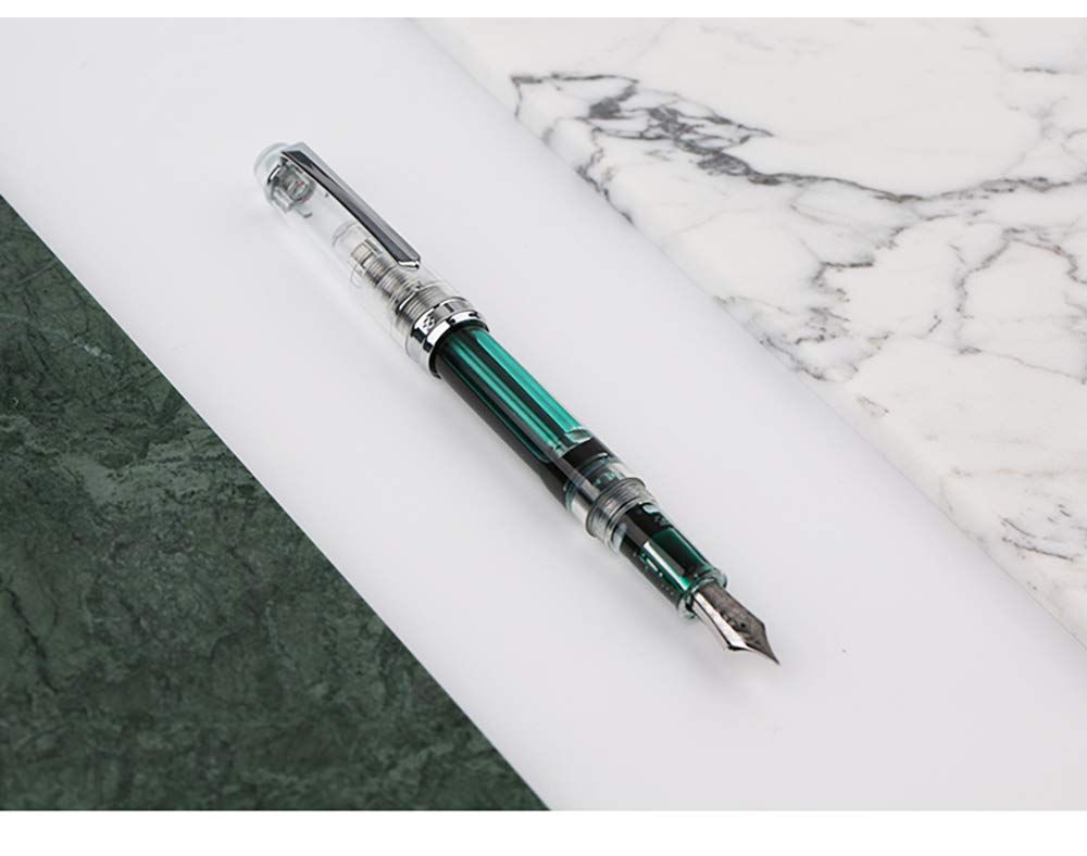 Amazon | PENBBS 268 バキューム充填 透明万年筆 樹脂 イリジウム 細字