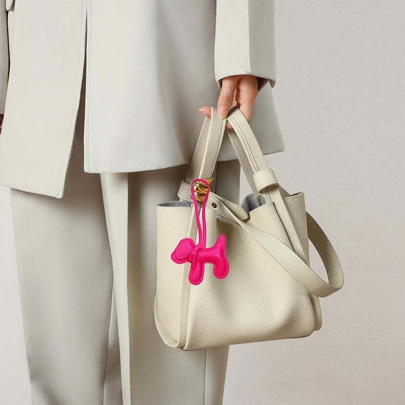Leather dog bag charm keychain puppy bag purse pendantcute fashion bag accessories for women - Image 8