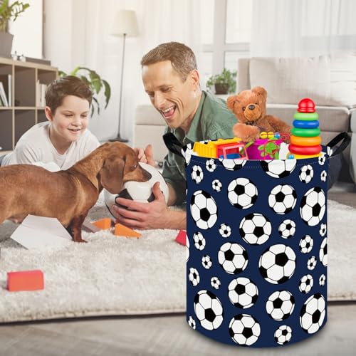 Image of FXOLCSHE Laundry Hamper,Football Soccer Basket Kids Storage Basket,Kids Gift Basket,Waterproof foldable laundry basket,Boys soccer hamper(Soccer)