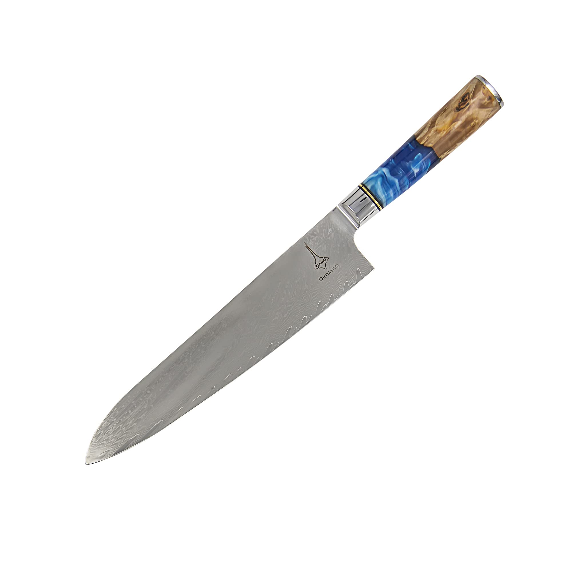 9.5 inches - Damascus Heavy Duty Kitchen Chef Knife [9.5 inches] Sharp Japanese Steel Blade VG-10 with Resin + Color Wood Handle Kitchen Knives - Chef Knife Cooking Tools/Home/Gift