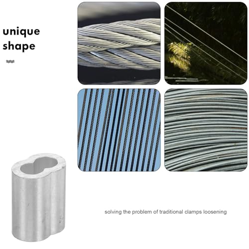 Casquillos de aluminio para cables de acero de 120 piezas ovaladas 8 4