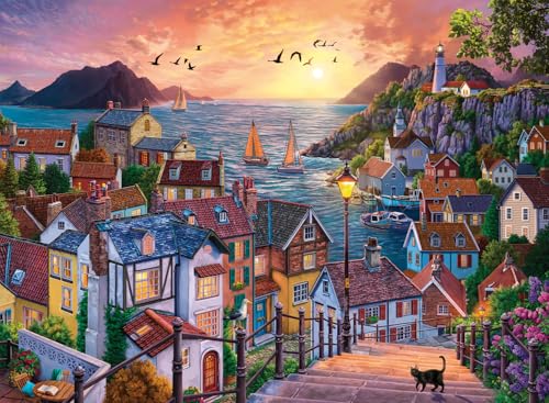 Puzzle Anatolian - Coastal Town at Sunset, 1.000 piese (1098)