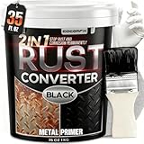 Ultra 2-in-1 Rust Converter Paint & Metal Primer, 35 oz Heat-Stable Rust Reformer & Encapsulator for Frame, Chassis, Trailer, Truck, Paint Directly Over Rust, No-Topcoat Needed, Matte Black