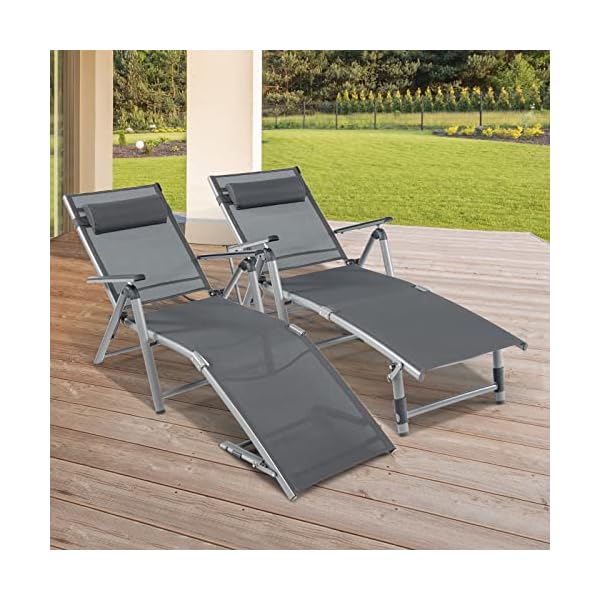   Giantex-Outdoor-Chaise-Lounge-Chair-Set-of-2-Folding-Lounge-Chair-w-8-Level-Adjustable-Backrests-Aluminum-Frame-Cozy-Headrest-Pillow-Patio-Recliner-for-Backyard-Poolside-Balcony-2-Gray
