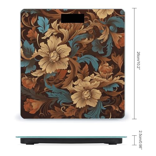 Set de balanza digital de baño con diseño floral miniatura 2