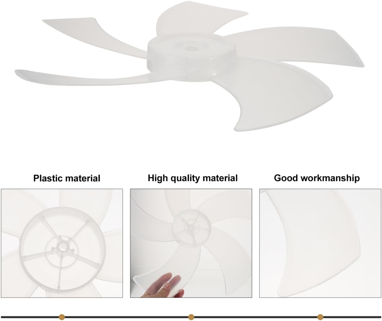 2-Pack 16 Inch Fan Blade Replacement White Plastic Cooling and Desk Ceiling Fans Accessory Easy Installation Utility Blades