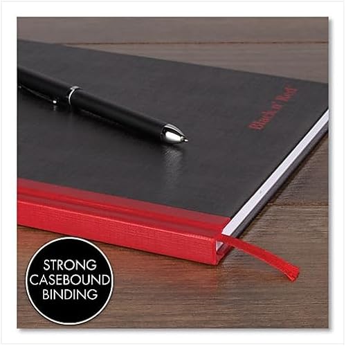 Miniatura 5 de Cuaderno Black n' Red de tapa dura, doble espiral, grande, negro, rojo, 70 hojas rayadas, Negro M L