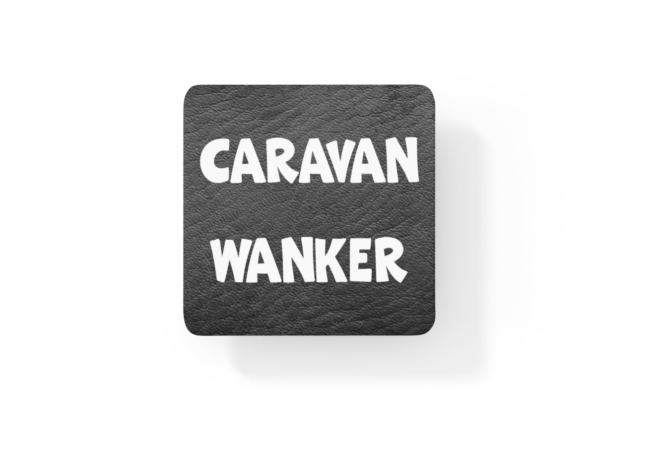Decalarama Multicolor Caravan Coaster Gift – Caravan Wanker – Rude Cute Novelty Fun Holiday Present