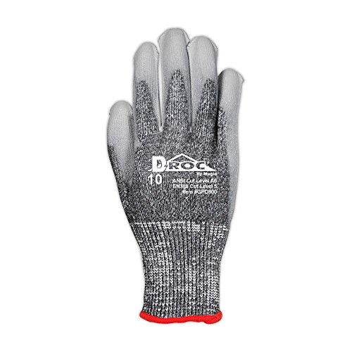 MAGID Touchscreen Level A6 Cut Resistant Work Gloves, 12 PR, Dry Grip Lightweight Polyurethane Coated, Size 6/XS, Reusable, 13-Gauge Hyperon Shell (GPD800)
