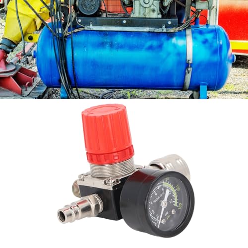 QANYEGN Air Compressor Regulator, Air Compressor Pressure Regulator, 4 Holes 0 to 180PSI Air Compressor Pressure Regulator with Guage