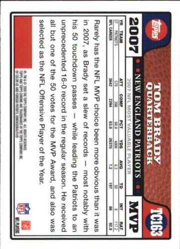 2008 Topps Chrome Football Card #TC163 Tom Brady Near Mint/Mint