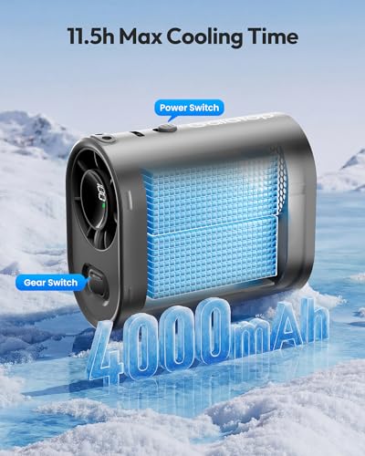 Image of Gaiatop Portable Clip on Fan, Rechargeable Battery 100 Speed 15000RPM Powerful 31ft /s Airflow, Hands-Free Neck /Belt /Waist Personal Mini Cooling Fan for Camping, Outdoor, Jobsite, Travel, Gifts, Black
