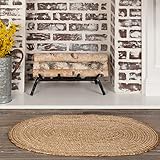 VHC Brands 20390 Coastal Farmhouse Flooring-Natural Jute Tan Oval Rug, 20 x 30, Non-Stenciled