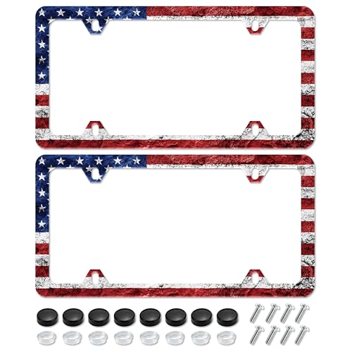 Vintage American Flag License Plate Frame