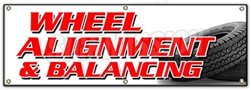 72" Wheel Alignment & Balancing Banner Sign acsi Brakes tire Batteries auto