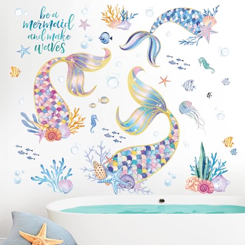 Vinilos Decorativos Colas de Sirena para Pared 30x90 cm miniatura 2