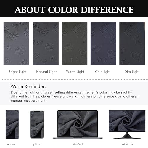 Image of Genina Waterproof Dining Chair Cover Set of 2,Kitchen Chair Cover,Dark Grey | Stretch Dining Room Chair Slipcovers with Leaf Jacquard,Removable Kitchen Chair Protector for Home,Restaurant,Banquet