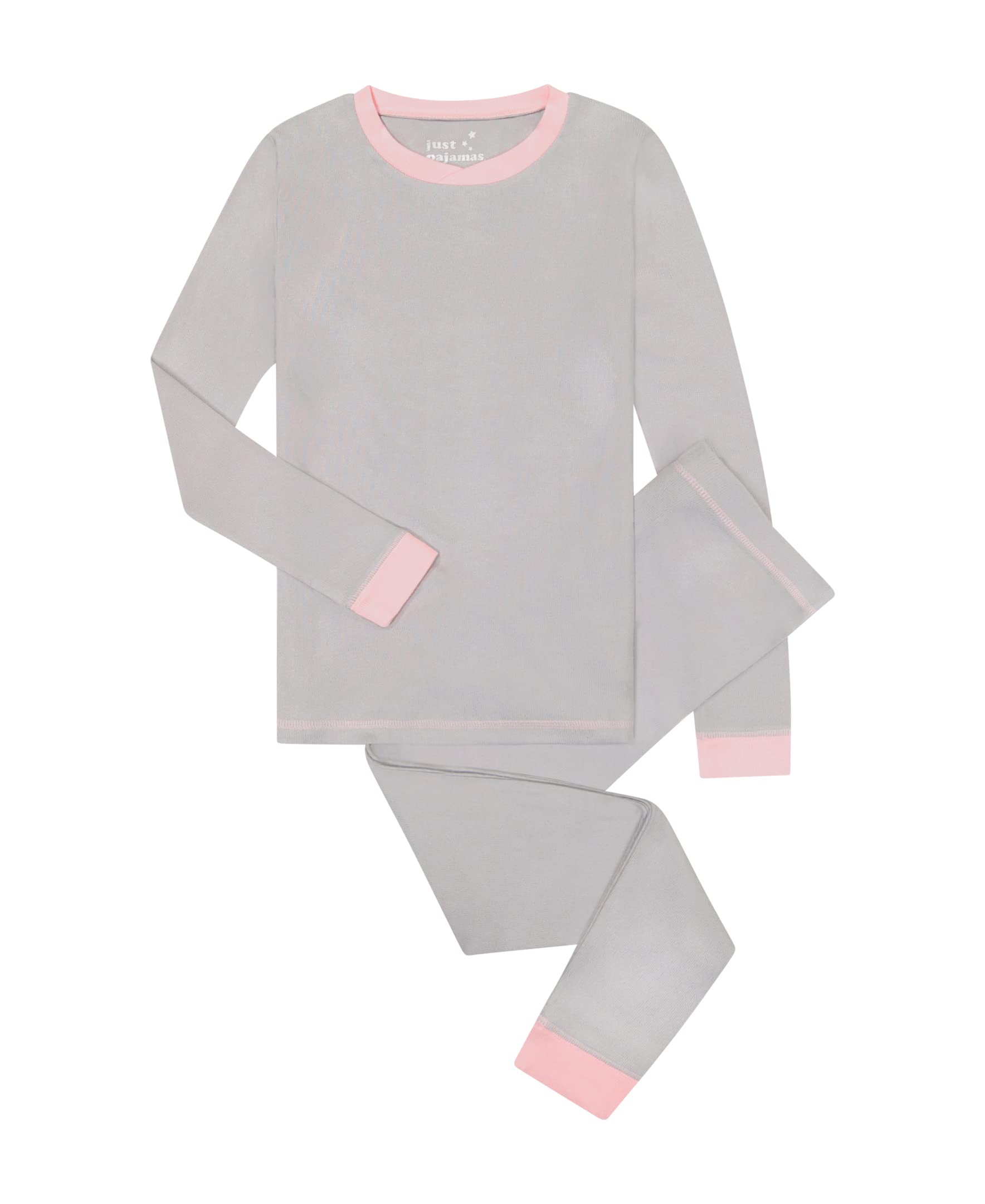 Just Pajamas Girls’ Pajama Sets Multipack Snug Fit Soft Long Sleeve Pajama Tops & Sleepwear Pants