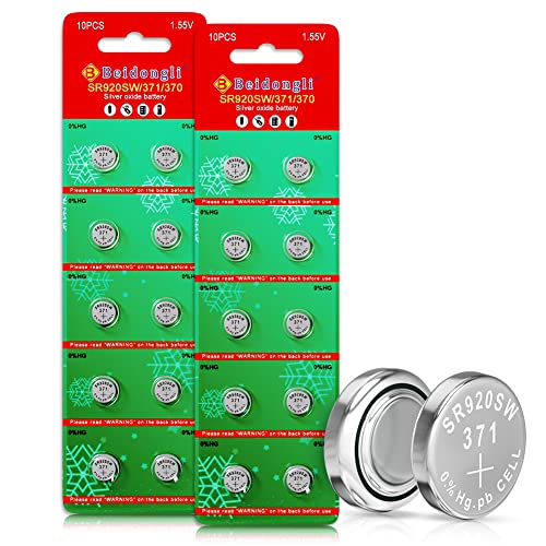 SR920SW Batteries Button Cell AG6 371 V371 Pack of 10 SR920SW 1.5V Alkaline Battery (20 Pack)