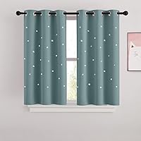 Vista 48 de NICETOWN Cortinas Opacas con Recortes de Estrellas para Dormitorio de Niños/Guardería, Cortinas de Tratamiento de Ventana con Aislamiento Térmico