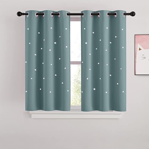 Miniatura 48 de NICETOWN Cortinas Opacas con Recortes de Estrellas para Dormitorio de Niños/Guardería, Cortinas de Tratamiento de Ventana con Aislamiento Térmico
