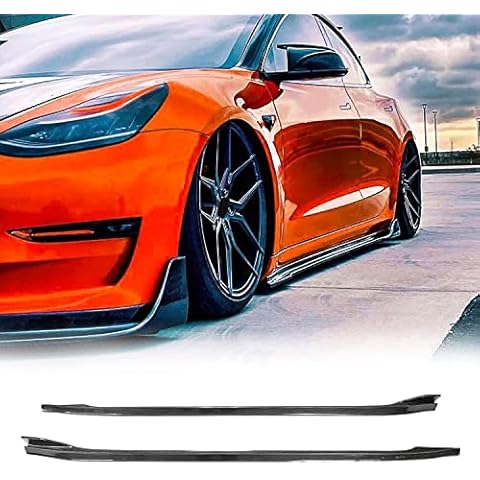 MCARCAR KIT Model 3 Real Carbon Fiber Side Skirts for Tesla Model 3 Sedan 2017-2023 Under Door Rocker Panels Valance Extension Lip Factory Outlet Golss Black Cover