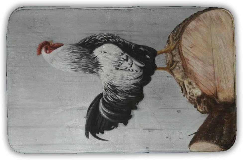 Begin Home Decor 5930-3421-AN518 21 x 34 in. Wyandotte Rooster Bath Mat - Farmhouse Feathers Home Decor