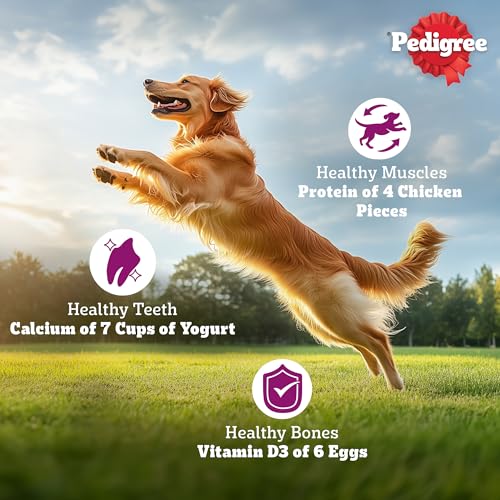 Image of Pedigree Adult Dry Dog Food, New Chicken Biryani Flavour, 2.8kg, Protein of 4 Chicken Pieces, Vitamin D3 of 6 Eggs, Calcium of 7 Cups of Yogurt, 100% Complete and Balanced Nutrition​ (Pack of 2)