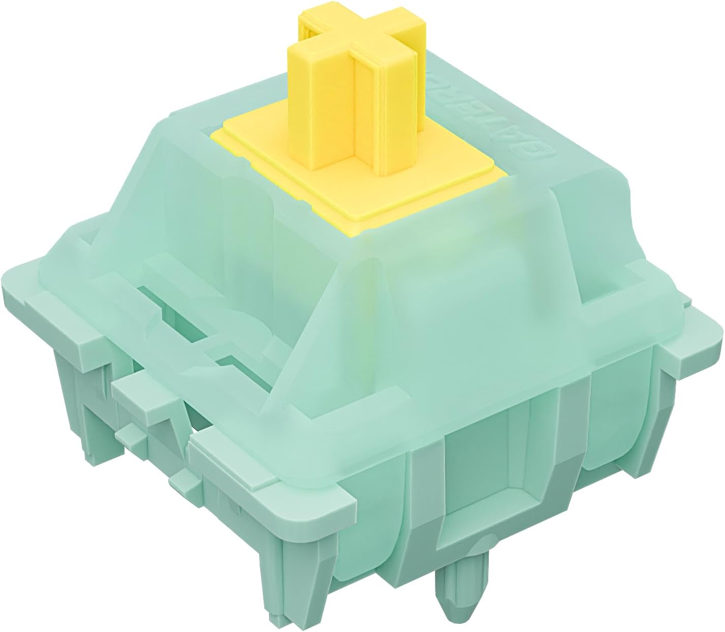 GUYEKS Gateron Mint Green Linear Keyboard Switches,5 Pin Pre-lubed 22mm Dual-Stage Spring RGB LED 55gf Switches for MX Mechanical Keyboard(108PCS)