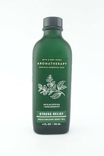 Bath & Body Works Aromatherapy Eucalyptus Spearmint Moisturizing Body Oil, 4 fl oz - Refreshing Hydration & Stress Relief
