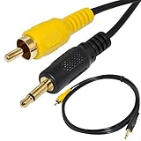 SuperWhole 6Ft 1.8m 1/8 3.5mm Mono Male plug to RCA Male Jack audio Cable Cord Gold Plated