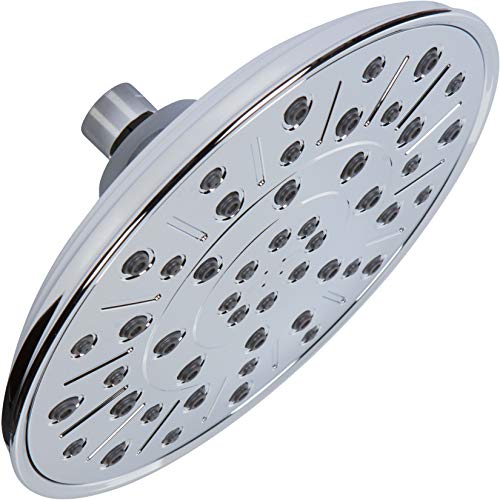 Rainfall Shower Head - 8 Inch Large Overhead Rain Showerhead With Pressure Boosting High Flow, 2.5 GPM - Chrome