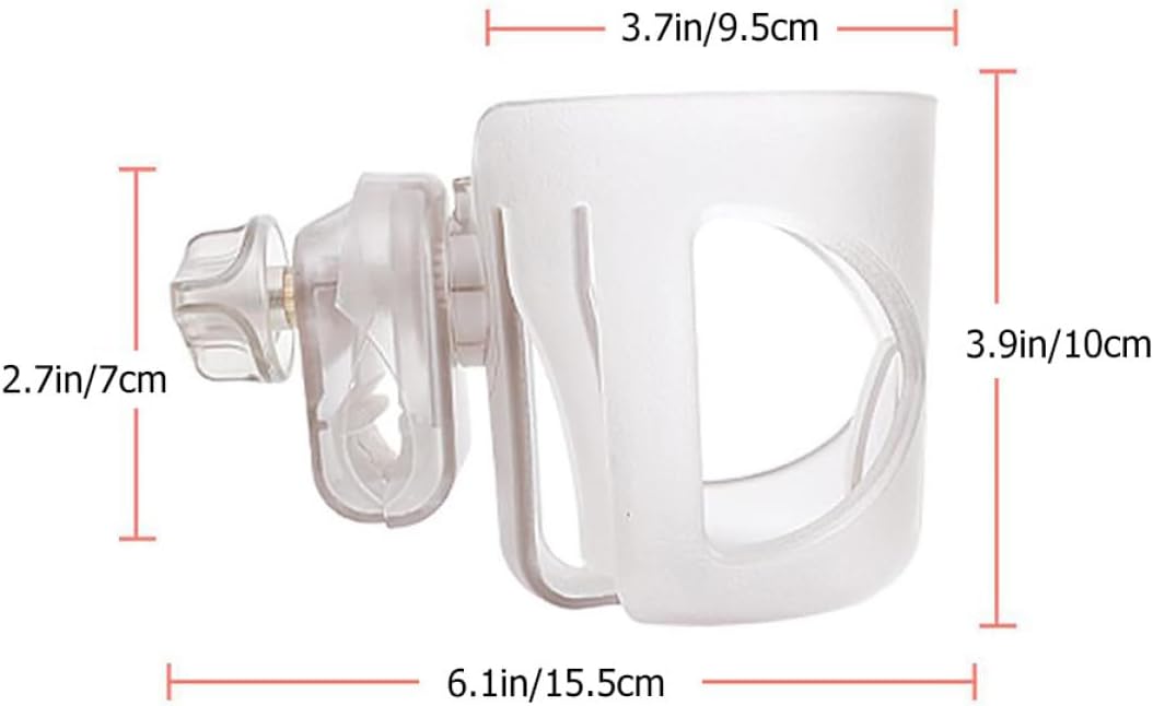 LABRIMP Stroller Cup Holder for Bottle and Drinks, Plastic Universal Beverage Rack, Parent Cup Organizer Compatible with Strollers and Bikes