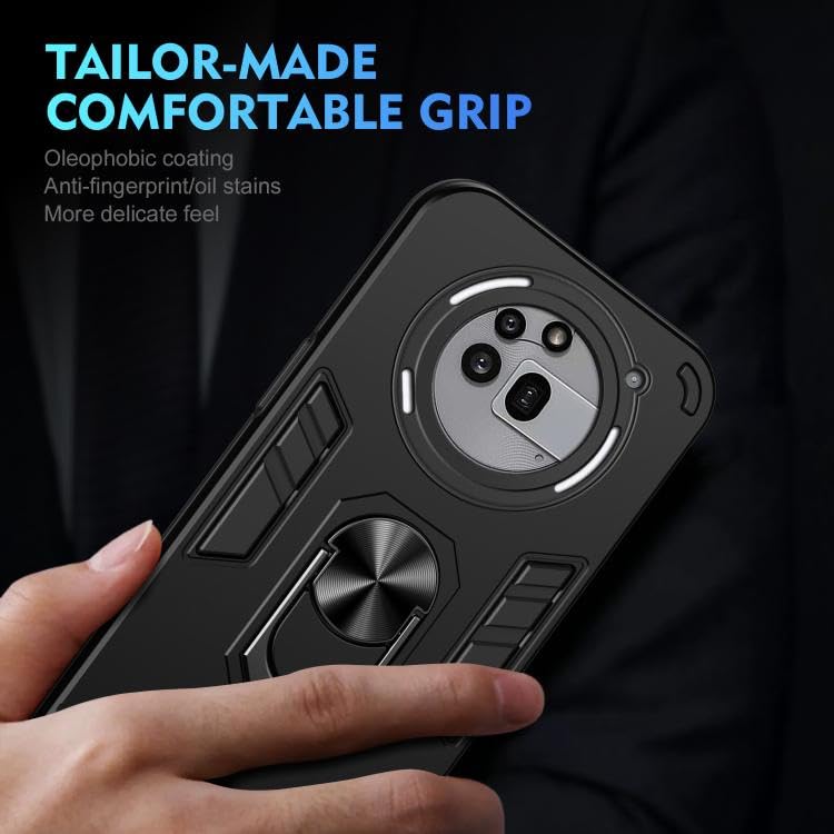 Image of ShieldTech PC Back Cover Case for Nothing Phone 3a Pro | Ring Stand | Camera Protection Black Mobile Phone Back Cover Case for Nothing Phone 3a Pro | Black Back Cover