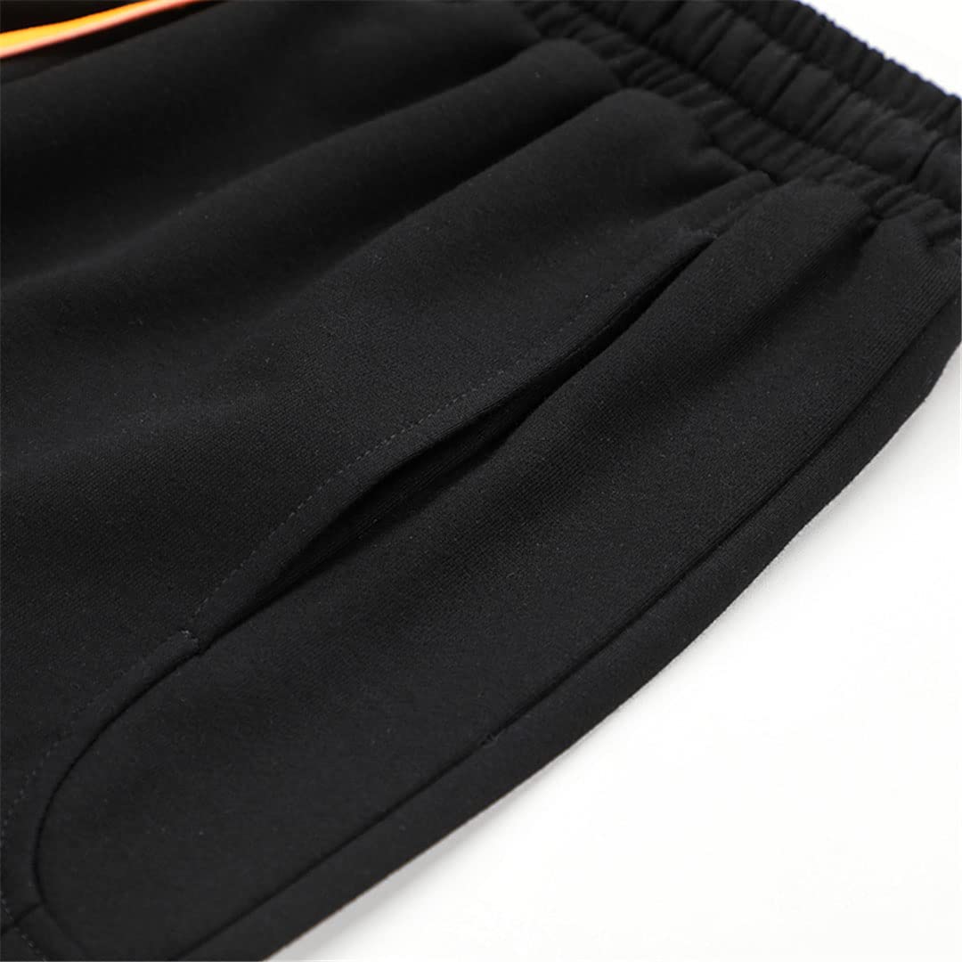 Vogrtcc Męskie luźne spodenki do biegania męskie proste spodenki na co dzień PlSize, Czarny, 3XL