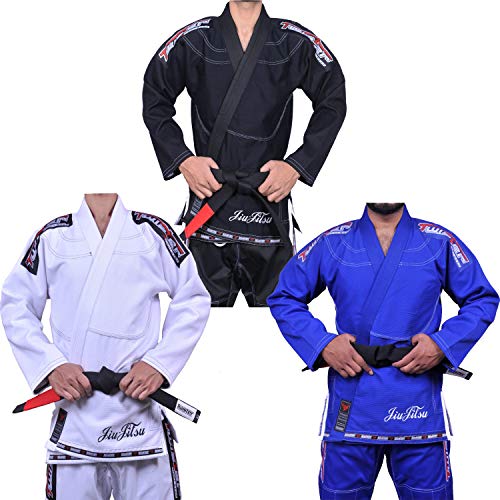 Twister Basic 2.0 Brazilian Jiu Jitsu Gi Preshrunk Pearl Weave 475gram with Free White Belt & Gi Bag (White, A2)