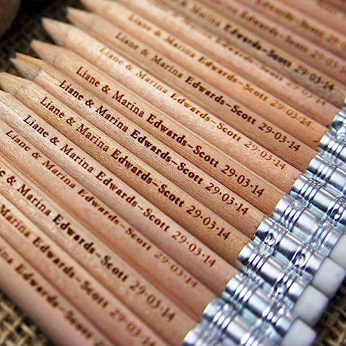 Personalized Pencils,Customized Engraved by Laser,Unique Custom Guests Gift, Wedding, Birthday Present,Pencils Pre-sharpened for All Occasions (10PCS)